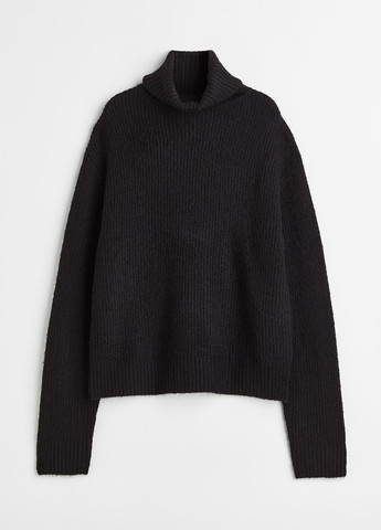 Черный зимний светр зимовий вільного крою H&M