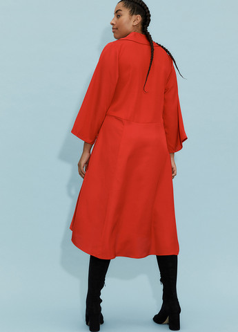 Красное кэжуал платье оверсайз H&M однотонное