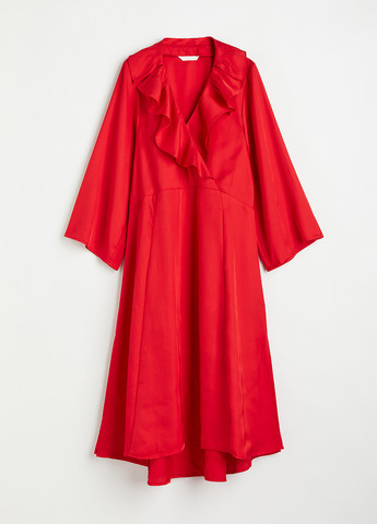 Красное кэжуал платье оверсайз H&M однотонное