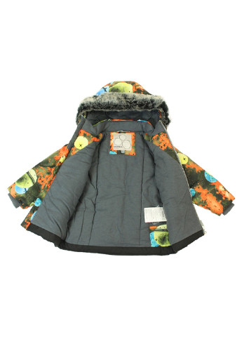 Помаранчевий зимній комплект зимовий (куртка + напівкомбінезон) russel Huppa
