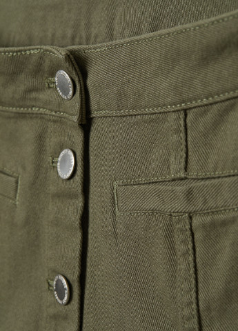 Оливковая (хаки) джинсовая юбка H&M а-силуэта (трапеция)