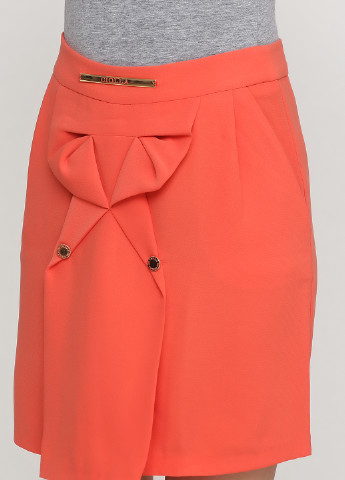Оранжевая кэжуал однотонная юбка Sassofono а-силуэта (трапеция)