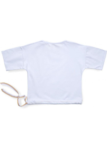 Белая летняя футболка детская одяг с пайеткой (3126-134g-white) Smile