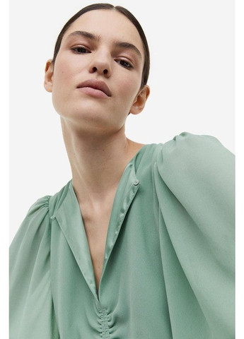 Мятное кэжуал платье H&M однотонное