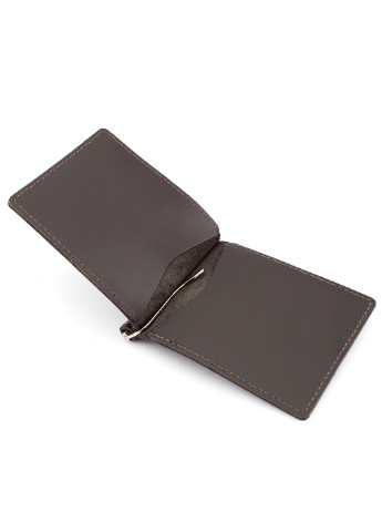 Кожаный зажим для денег без кнопки Crez-41 (коричневый) HandyCover однотонные коричневые кэжуалы