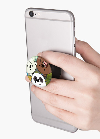 Попсокет (Popsockets) держатель для смартфона Вся правда о медведях (We Bare Bears) (8754-2669) Черный MobiPrint (216836462)