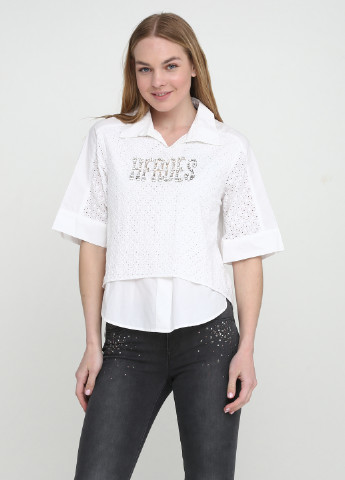 Белая летняя блуза с коротким рукавом Silvian Heach