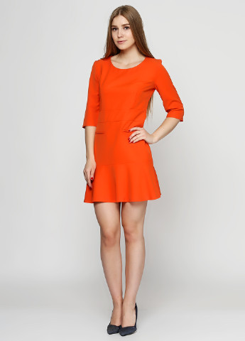 Оранжевое кэжуал платье Alvina однотонное