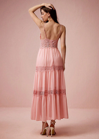 Пудрова кежуал сукня а-силует, з відкритою спиною SHEIN однотонна