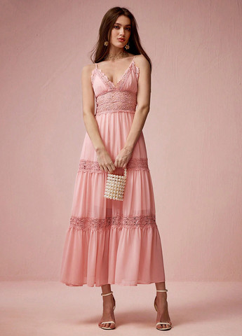 Пудрова кежуал сукня а-силует, з відкритою спиною SHEIN однотонна