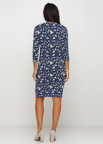 Темно-синее кэжуал платье а-силуэт Tom Tailor с абстрактным узором