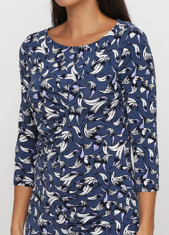 Темно-синее кэжуал платье а-силуэт Tom Tailor с абстрактным узором