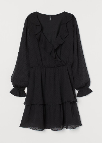 Черное кэжуал платье клеш H&M однотонное