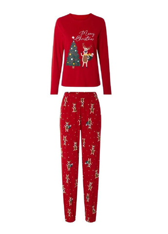 Красная всесезон пижама (лонгслив, брюки) лонгслив + брюки Esmara