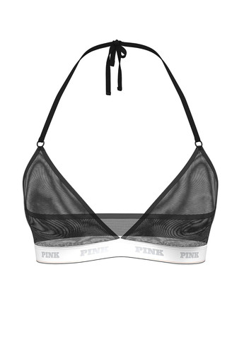 Чёрный триэнджел бюстгальтер Victoria's Secret без косточек полиамид