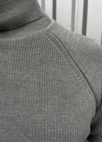Сірий зимовий светр теплий з високим горлом Figo 6972 DKGR