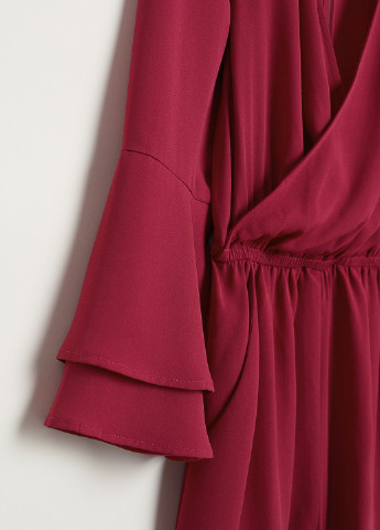 Комбинезон H&M комбинезон-шорты однотонный бордовый кэжуал полиэстер