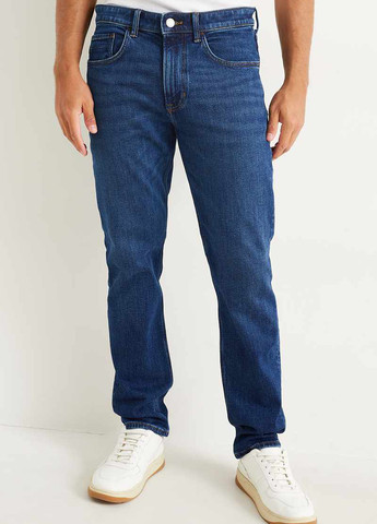 Темно-синие демисезонные зауженные джинсы C&A