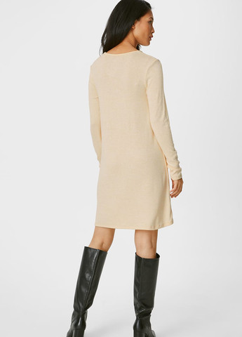 Пудровое кэжуал платье а-силуэт C&A меланжевое