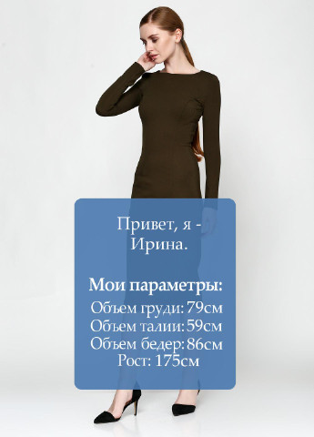 Оливкова (хакі) кежуал платье Basic Story однотонна