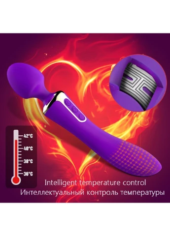 Вибромассажер 2-в-1 AV Heat Purple с подогревом Leten (252612439)