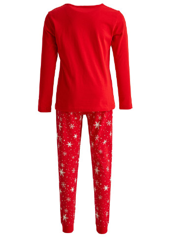 Червона всесезон піжама (реглан, штани) лонгслив + брюки DeFacto