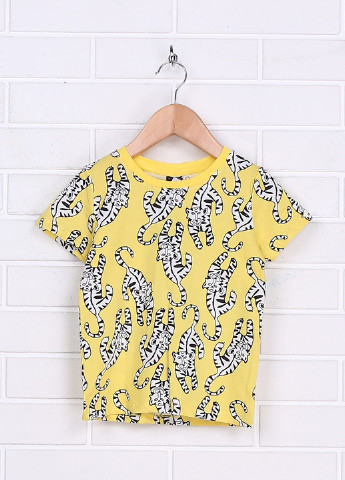 Желтая летняя футболка с коротким рукавом Brand