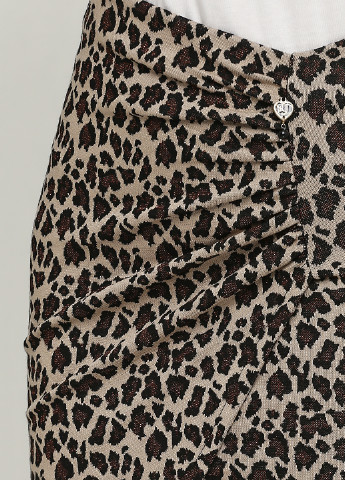 Бежевая кэжуал леопардовая юбка Rinascimento на запах