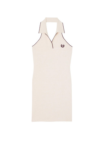 Молочное кэжуал, спортивное платье поло, с открытой спиной Victoria's Secret с логотипом