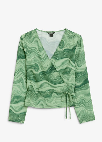 Зеленая летняя блуза на запах Monki