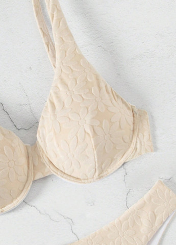 Кремовий літній купальник (ліф, трусики) роздільний SHEIN