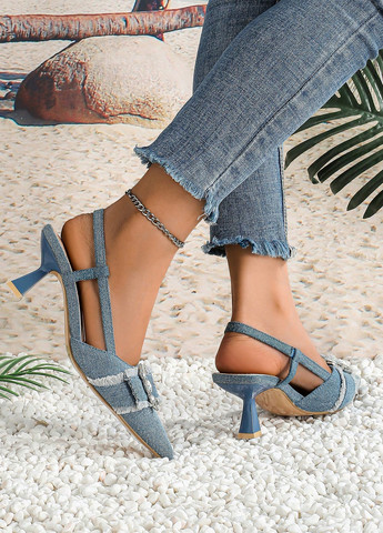 SHEIN Туфлі слінгбекі синій з текстиль, китай — демісезон (339133647)