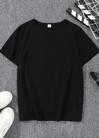 Чорна літня футболка SHEIN