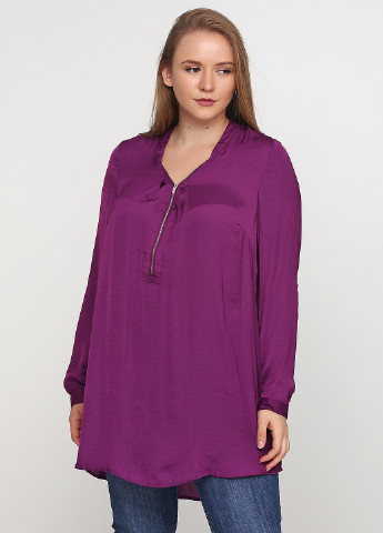 Фиолетовая демисезонная блуза с длинным рукавом Ellos