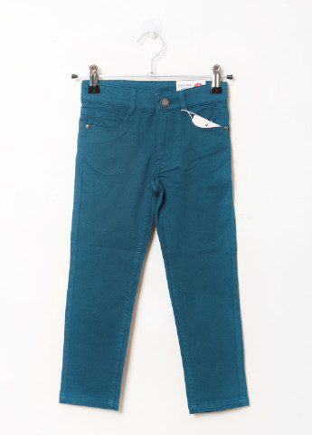 Бирюзовые кэжуал демисезонные брюки зауженные Button Blue