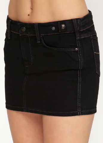 Черная джинсовая однотонная юбка Ralph Lauren мини