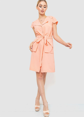 Персиковое кэжуал платье рубашка Ager однотонное