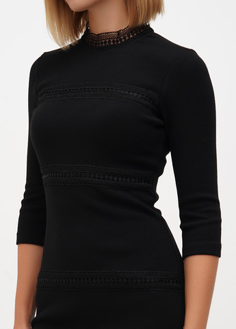 Черное кэжуал платье силуэтная Sassofono однотонное