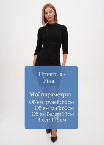 Черное кэжуал платье силуэтная Sassofono однотонное