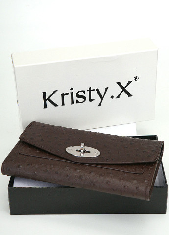 Кошелек KristyX однотонный тёмно-коричневый кэжуал