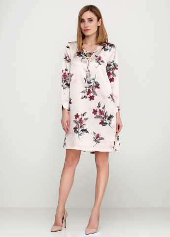 Бежевое кэжуал платье J & L Collection с цветочным принтом