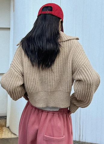 Бежевый демисезонный свитер SHEIN