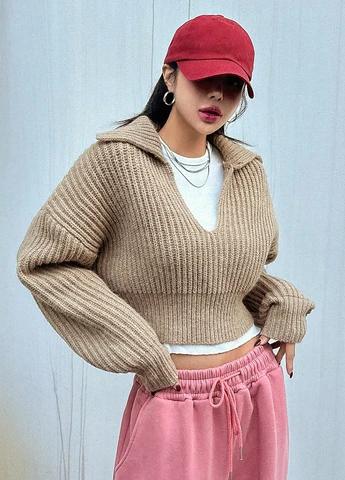 Бежевый демисезонный свитер SHEIN