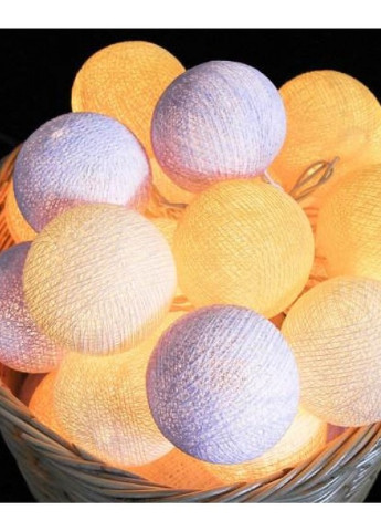 Гирлянда из ниточных шариков CBL Purple Yellow 20 шт, 3.7 м Cotton Ball Lights 4448 (252644108)
