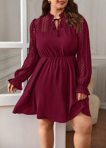 Бордова кежуал сукня а-силует SHEIN однотонна