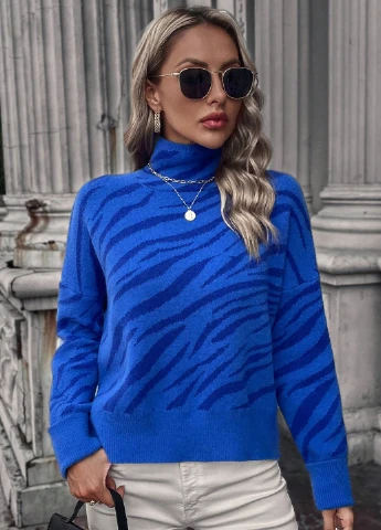 Синий демисезонный свитер SHEIN