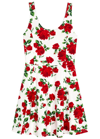 Комбінована кежуал сукня кльош H&M з квітковим принтом