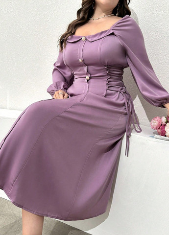 Лиловое вечернее платье SHEIN однотонное