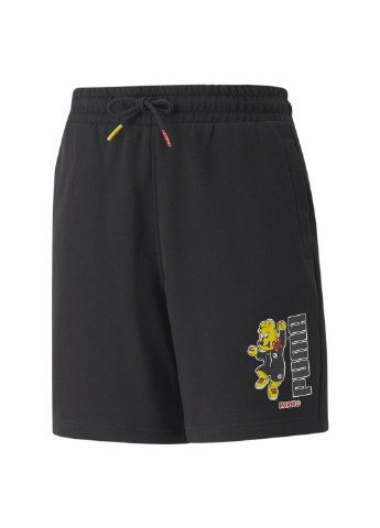 Детские шорты x HARIBO Youth Shorts Puma однотонные чёрные спортивные хлопок