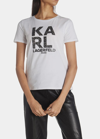 Белая летняя футболка Karl Lagerfeld